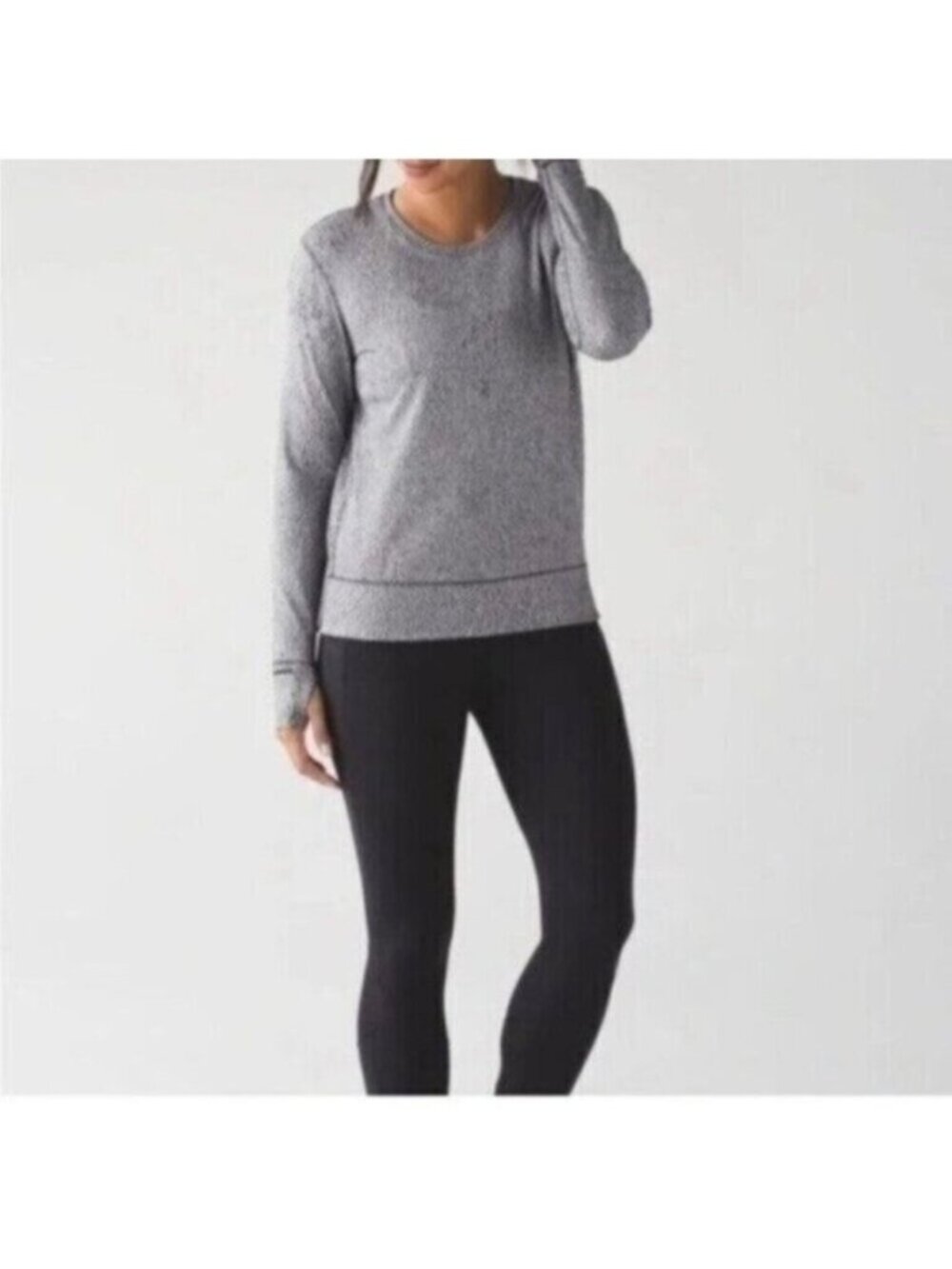 Lululemon Gray Rush Hour Long Sleeve Pullover Activewear Tops Size 6